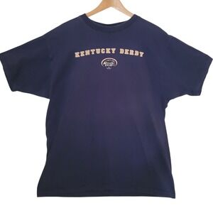 127th Kentucky Derby 2001 VTG Navy Horse Racing Fruit of the Loom T-Shirt XL